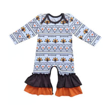 Load image into Gallery viewer, Turkey Ruffle Romper
